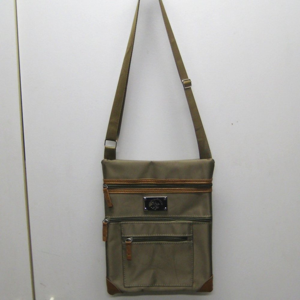 Beverly Hills Polo Club Crossbody Bag - Green/Tan